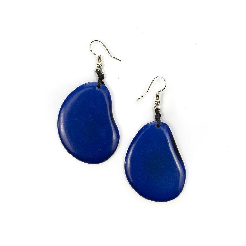 Amigas Earrings-Azul-Tagua by Soraya Cedeno