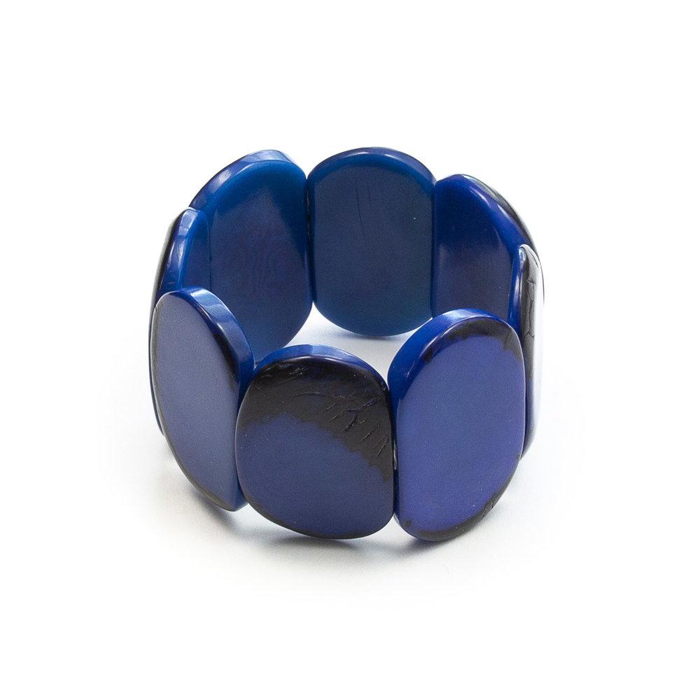 Carved Ivory Bracelet-Azul-Tagua by Soraya Cedeno