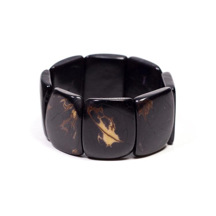 Natural Stone Bracelet-Black-Tagua by Soraya Cedeno