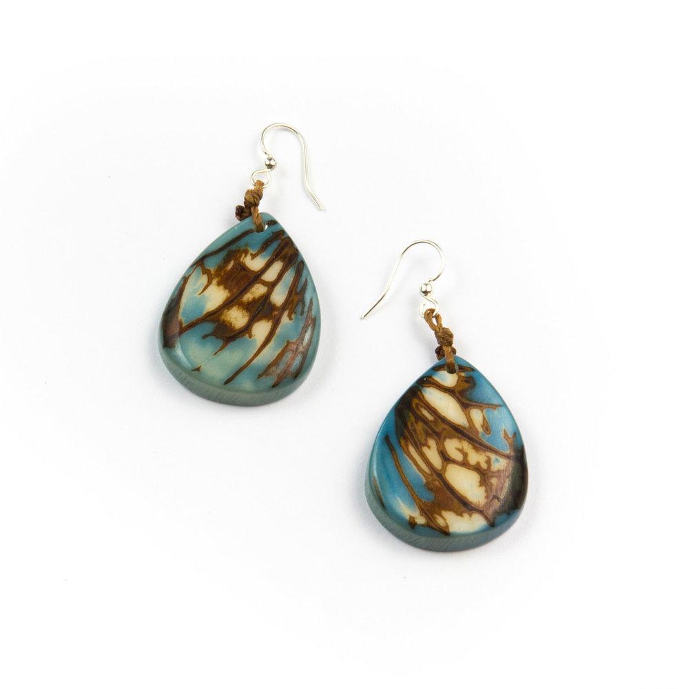 Andrea Earrings-Biscayne Bay-Tagua by Soraya Cedeno