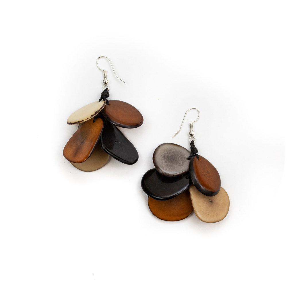 Mariposa Earrings-Black Combo-Tagua by Soraya Cedeno