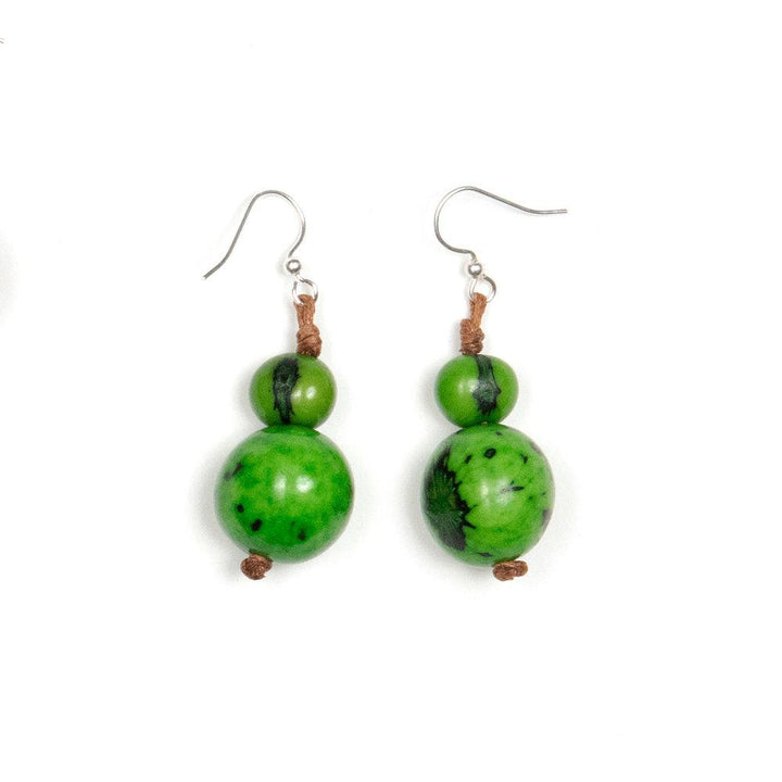 Semilla Earrings-Lime-Tagua by Soraya Cedeno