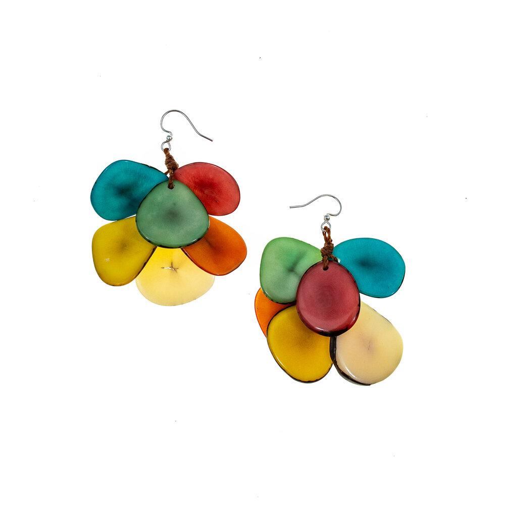 Mariposa Earrings-Multi-Tagua by Soraya Cedeno