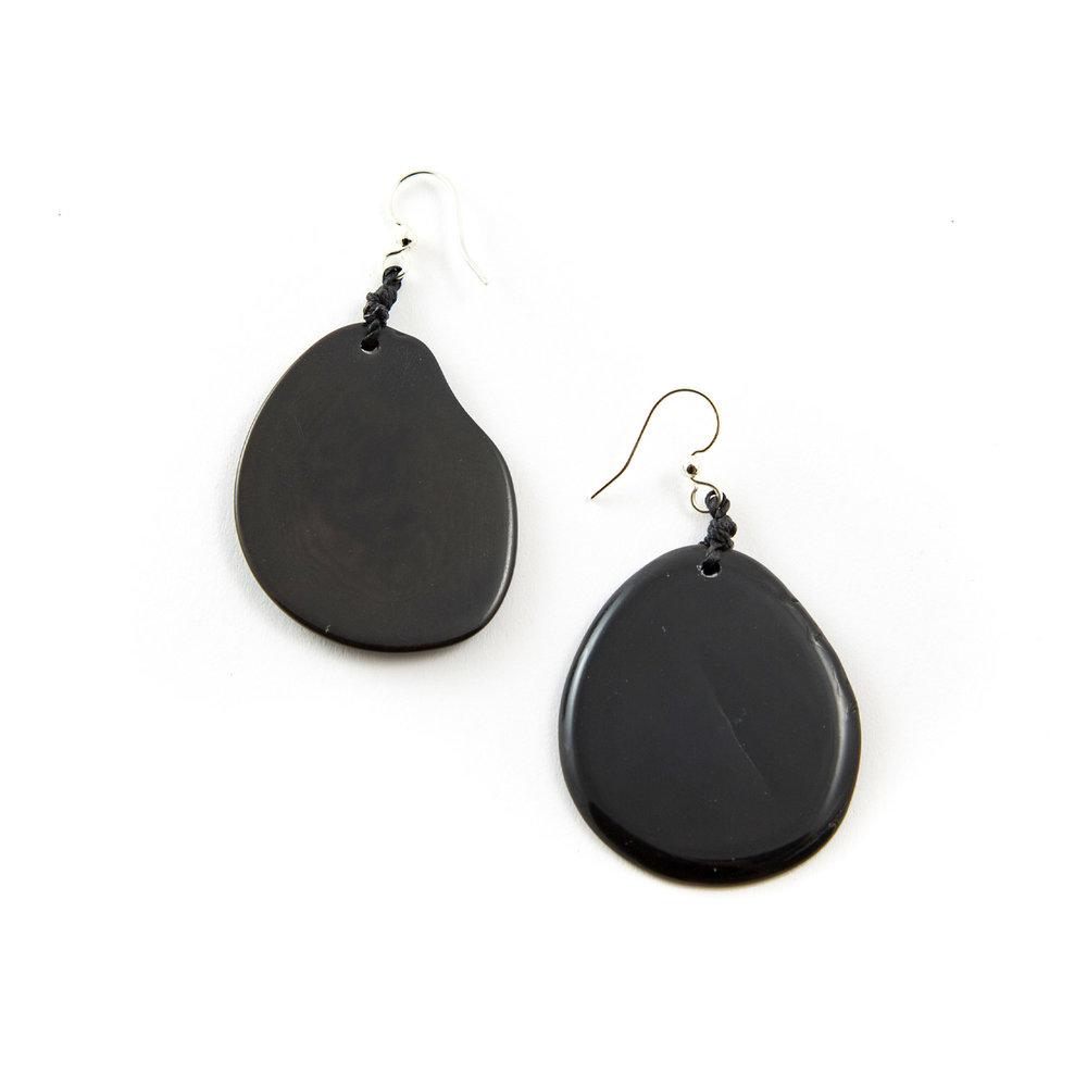 Amigas Earrings-Onyx-Tagua by Soraya Cedeno