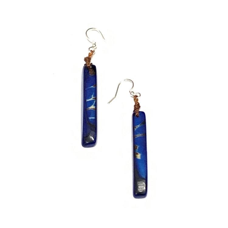 Amazon Earrings-Royal Blue-Tagua by Soraya Cedeno