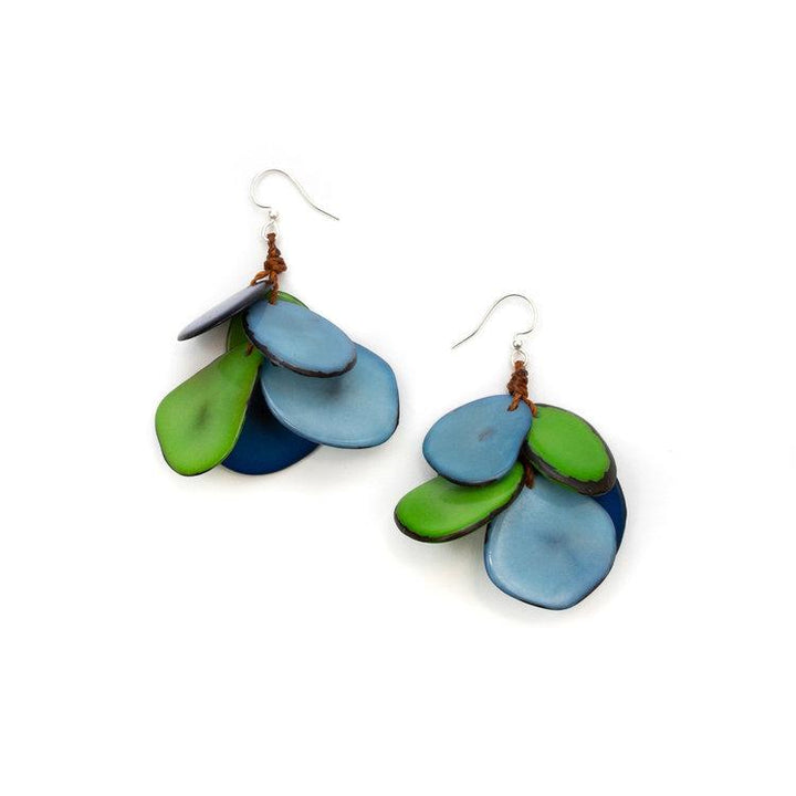 Mariposa Earrings-Royal Blue Combo-Tagua by Soraya Cedeno