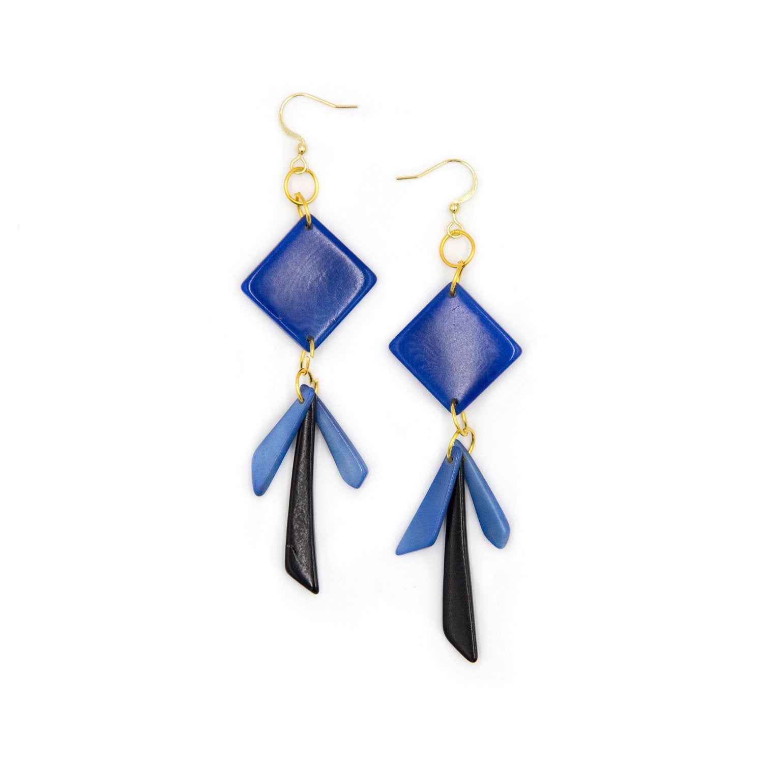 Petra Earrings-Royal Blue-Tagua by Soraya Cedeno