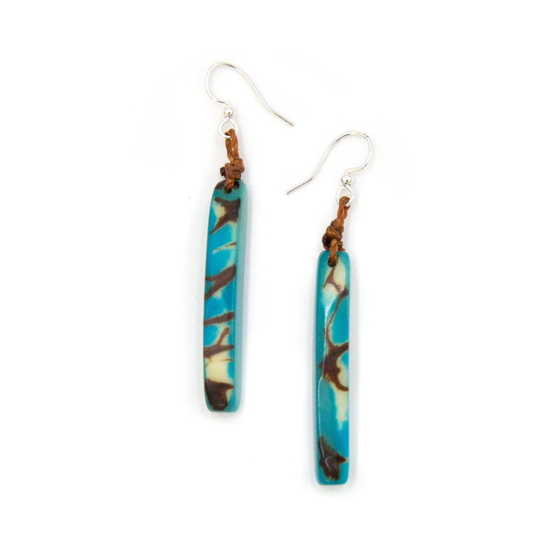 Amazon Earrings-Turquoise-Tagua by Soraya Cedeno