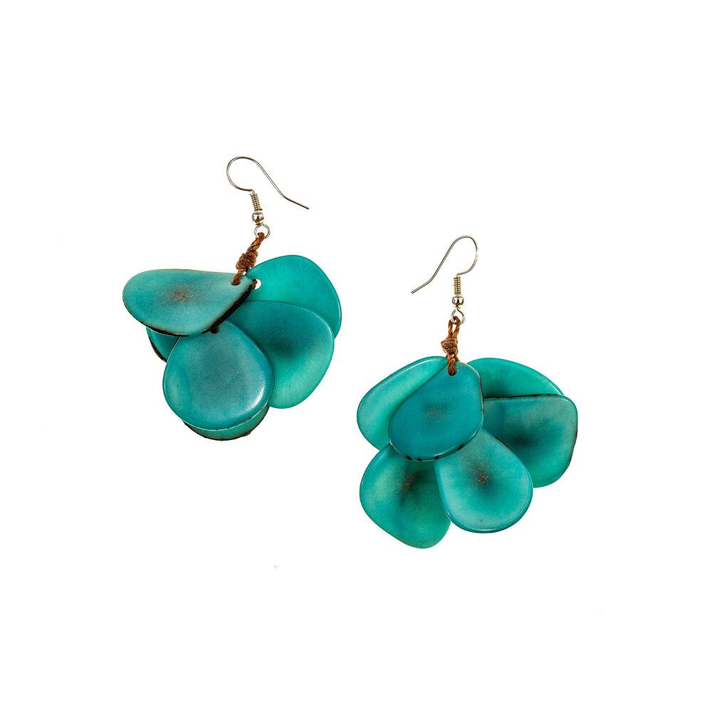 Mariposa Earrings-Turquoise-Tagua by Soraya Cedeno