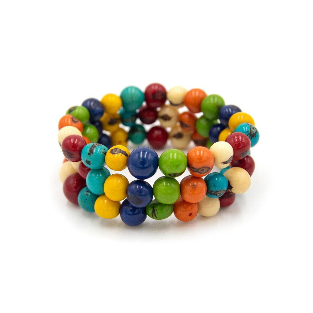 Stackable Bracelet-Multicolor-Tagua by Soraya Cedeno