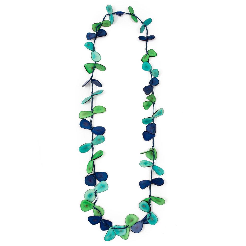 Tagua Slice Necklace-Azul Combo-Tagua by Soraya Cedeno