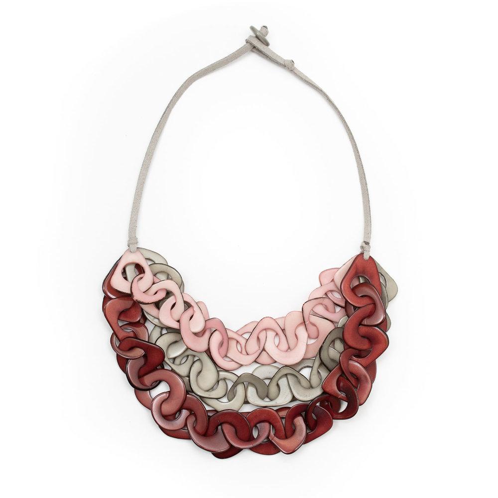 Vero Necklace-Burgundy-Tagua by Soraya Cedeno