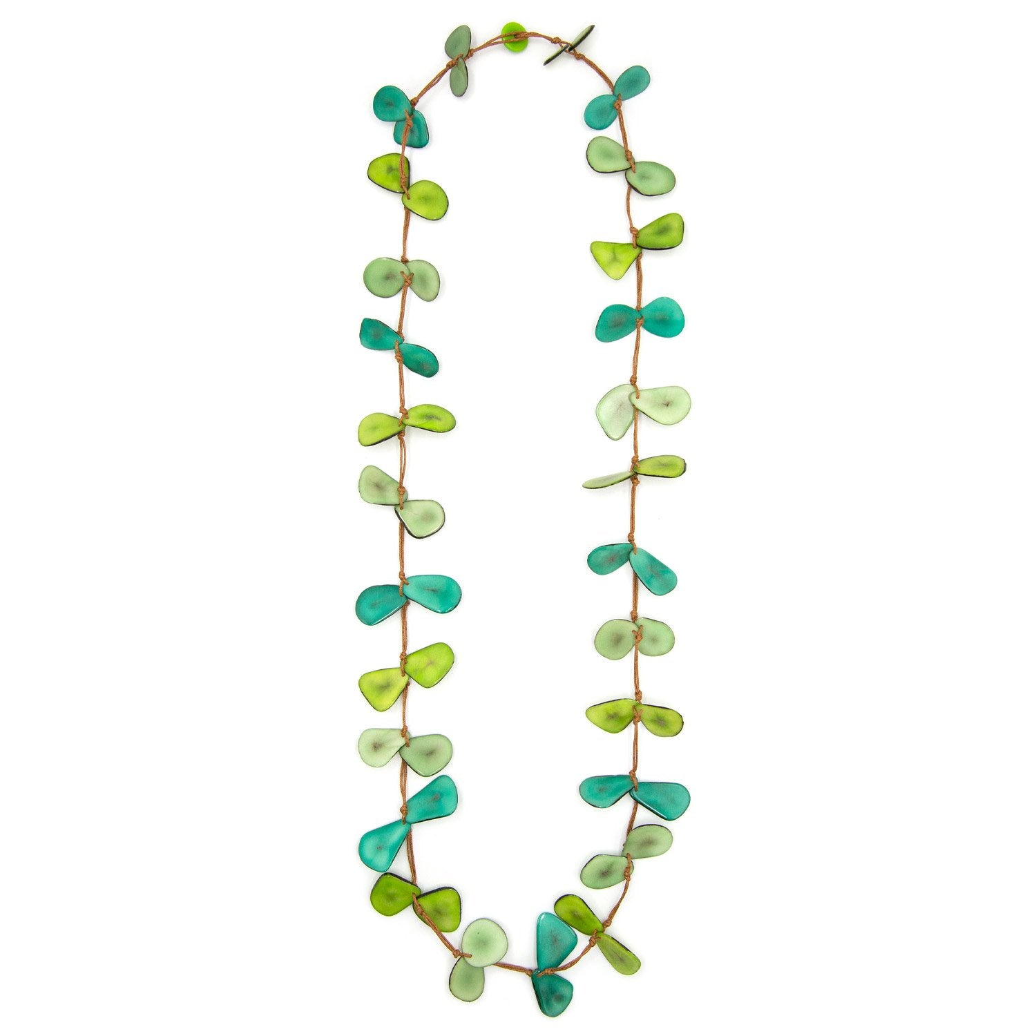Tagua Slice Necklace-Emerald Green/Lime/Mint-Tagua by Soraya Cedeno