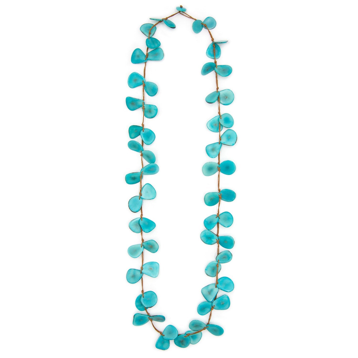 Tagua Slice Necklace-Turquoise-Tagua by Soraya Cedeno